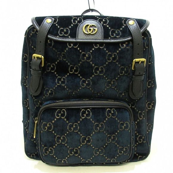 GUCCI GG Velvet Small Backpack Rucksack Blue Green Black Multi Velor - Picture 1 of 12